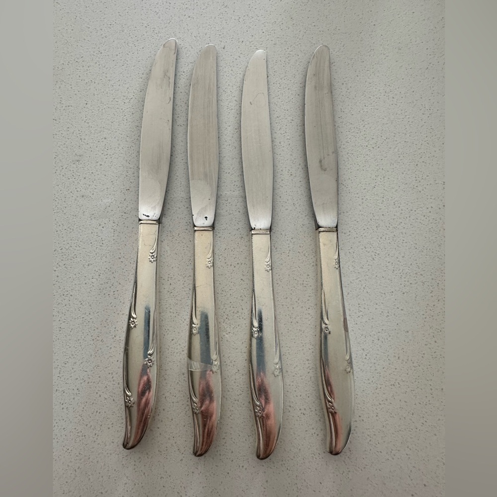 Vintage Community Set of 4 Silver Stainless Steel Knife Set
